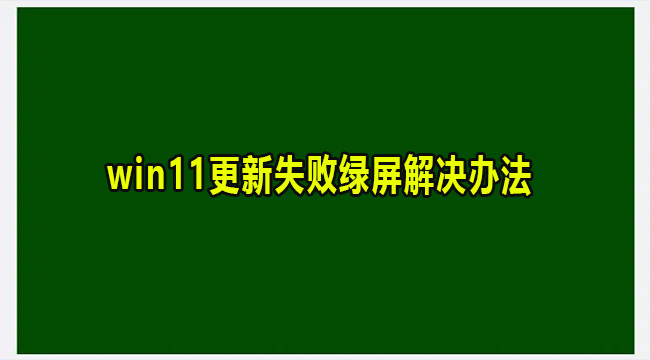 win11更新失败绿屏解决办法